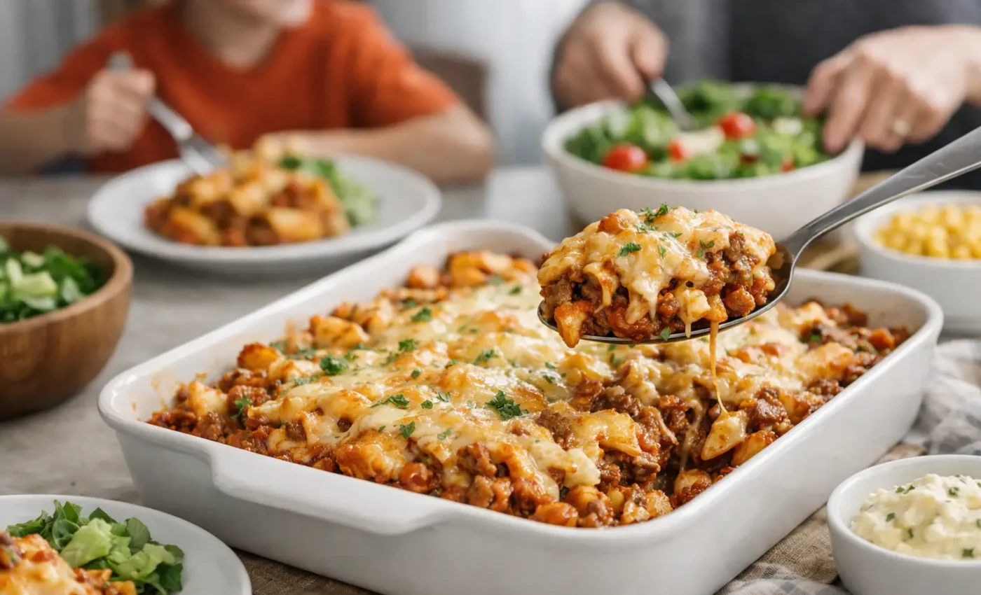 Family Friendly Ground Beef Casserole Night